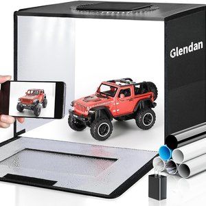 Portable Studio LED Lighted Photo Box - 16x12 w/ Backdrops